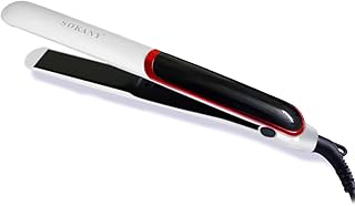 Sokany Hair Straightener 955 – Ceramic Plates, Keratin, Nano Silver, Temp Control, Fast Heat Up, Auto-Off, White