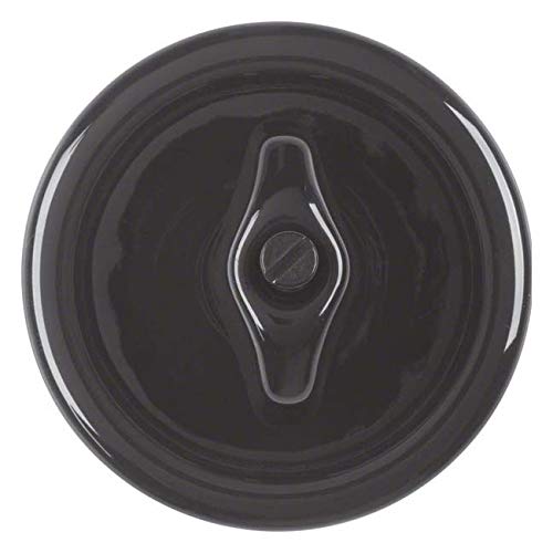 Berker 16476500 Zentralstück mit Knebel, Serie 1930 Porzellan made by Rosenthal, schwarz glänzend