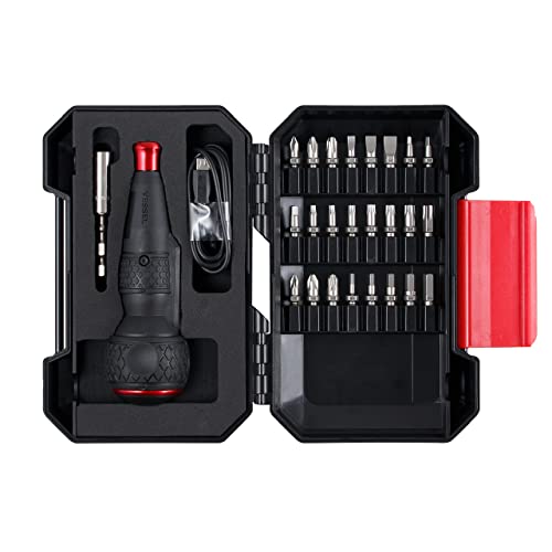 Vessel Ball Grip Rechargable Screwdriver With 25Pc. Bit Set #TOP13