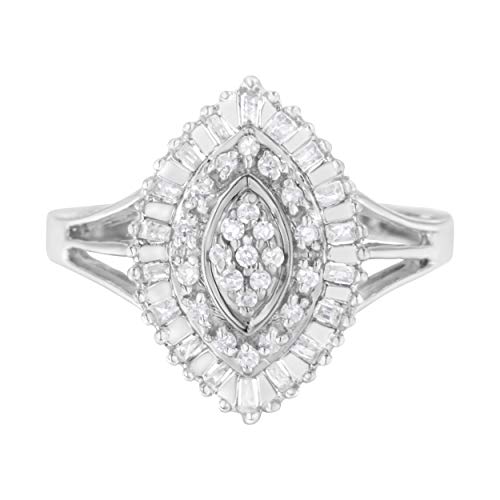 Haus of Brilliance 10K White Gold Round and Baguette Cut Diamond Ring (1/4 cttw, H-I Color, SI2-I1 Clarity)