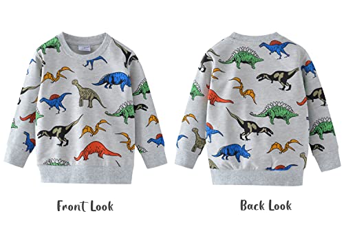Image of Popshion Toddler Boys Sweatshirt Cotton Lightweight Kids Winter Warm Sweater Crewneck Pullover Tops