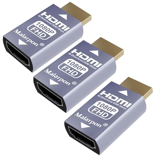 Adaptador EDID HDMI passthrough en aluminio resistente para mantener monitor activo