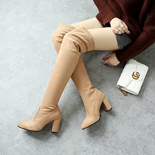 Bottes d'hiver à talons hauts épais de 8,5 cm offrant une stabilité maximale