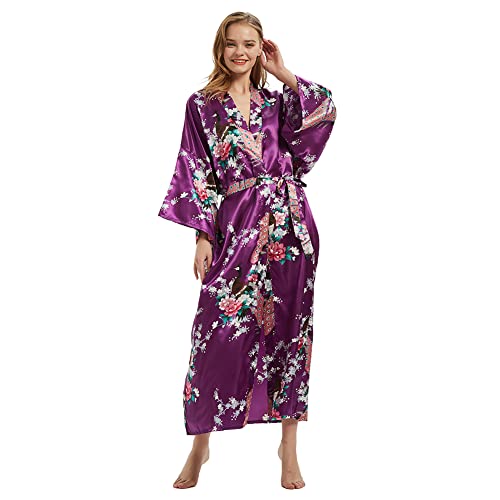 CuteSwan Ladies Kimono Dressing Gowns Floral Kimono Robe Printed Cardigan for Women Wedding Bonding Party Pyjamas