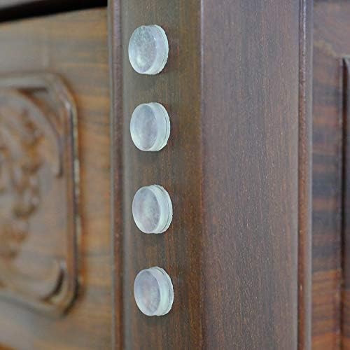 100Pack Clear Round Self-Adhesive Rubber Pad Silicon Bumpers 3/8" for Home Kitchen Door Drawers Cabinet Furniture