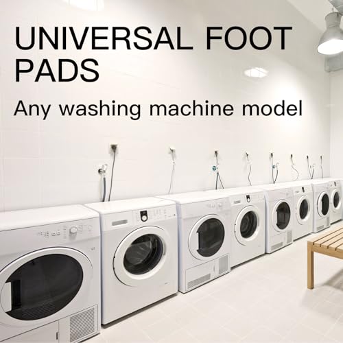 Image of Anti-Vibration Washing Machine Pads with Silicone Suction Cups, Noise Reduction Feet for Washers, Dryers Set of 4, Universal Fit, Protects Floors and Reduces Shaking