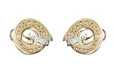 Gold 585 bicolor Hobra-Gold GROSSE OHRCLIPS GOLD 585 BICOLOR MIT BRILLANTEN OHRSTECKER OHRRINGE STIFT CHLIP