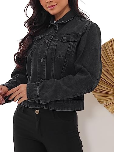 Pthirillo, Jaqueta Feminina Jeans Cropped Preta Tamanho:G