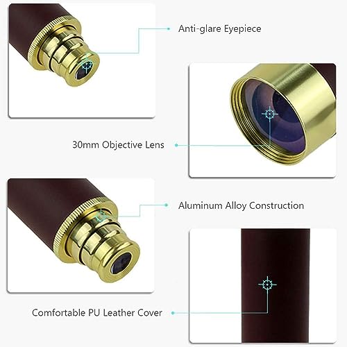 Telescópio monocular à prova d'água, 25x30 monóculos de luneta telescópica monocular para adultos a