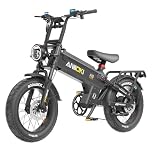 ANIIOKI A8 Pro Max 52V 70Ah Bici Elettrica,2026 Bicicletta Elettrica per Adulti, Autonomia Oltre 300 KM,Velocità 25 KM/H,Bici Elettrica con Pneumatici Grassi 20" (Nero)