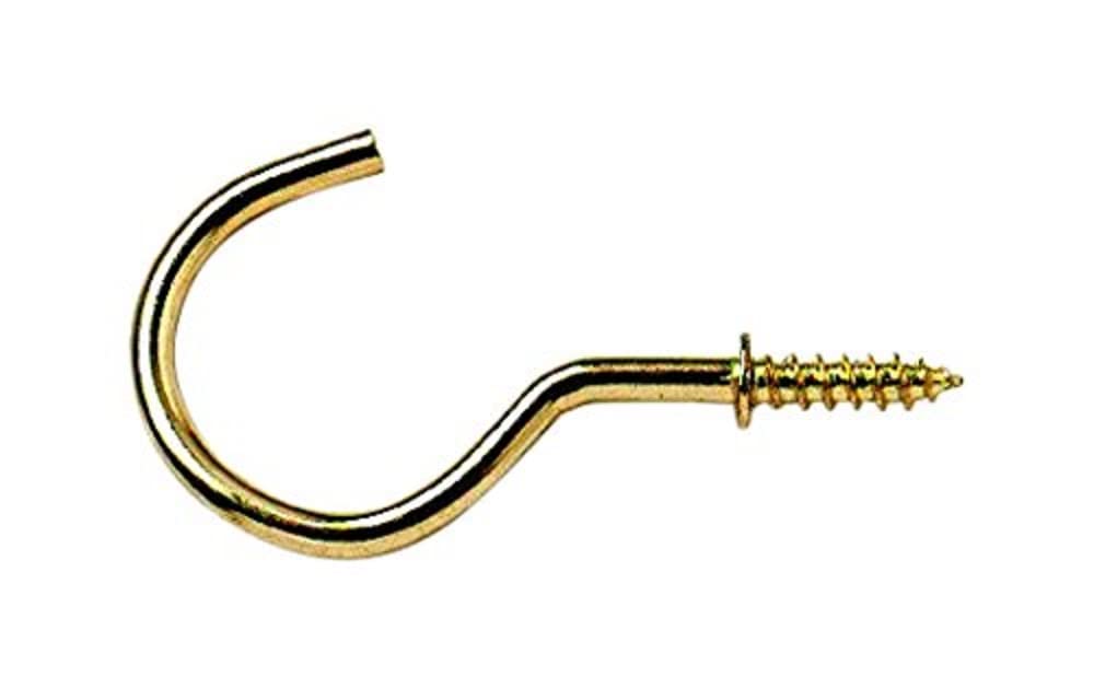Merriway Brass Bh03806 (100 Pcs) Electro Plated Shouldered Cup Hooks, 15 Mm - Pack Of 100 Pieces