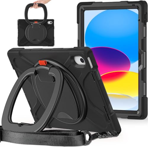 Étui pour iPad 10th Gen antichoc JZ housse de protection tablette noire