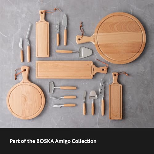 Image of BOSKA Cheese Knife Set Amigo Small - Set of 5 Small Knives for All Cheese Types - Ergonomic Beech Wood Handle - Stainless Steel - Non-stick Thanks to BSF Treatment