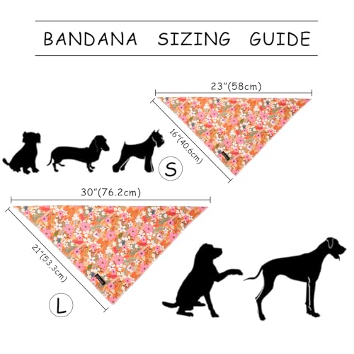 ARING PET Floral Dog Bandanas, Flower Leaf Triangle Scarf for Small Medium Large Boy Girl Dogs-Size S — view 6
