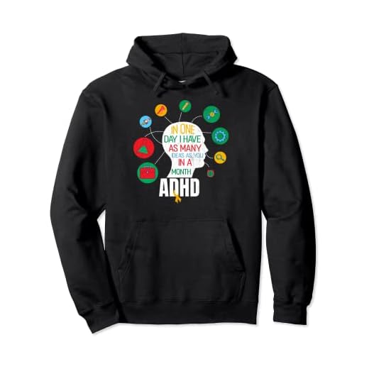 I Have Many Ideas ADHS-Bewusstseinsband, Orange Pullover Hoodie