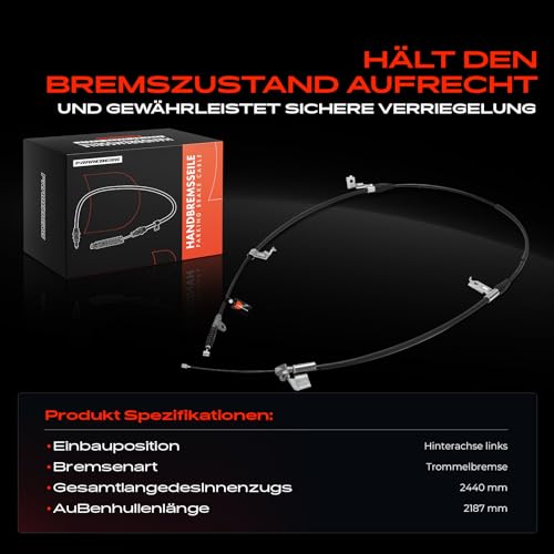 Frankberg Handbremsseile Hinten Links Kompatibel mit NP300 Navara D40 2.5L 3.0L 2007-2024 NP300 Navara Pritsche/Fahrgestell D40 2.5L 3.0L 2008-2015 Replace# 365313X30A