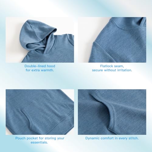 MERINNOVATION Merino Wool Cotton kids hoodies for boys girls Classic Merino Thermal Hooded Sweatshirt for children3