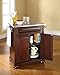 Crosley Furniture Alexandria Stainless Steel Top Small Rolling Kitchen Island Storage Cart, Microwave Stand, Mahogany