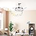 Ventilador de Techo con Luz Y Mando a Distancia Lámpara con Ventilador Plafón de 36W con Función Musical, 4 Aspas Retráctiles, 3 Cambios de Color, 3 Velocidades Regulable(220 V)