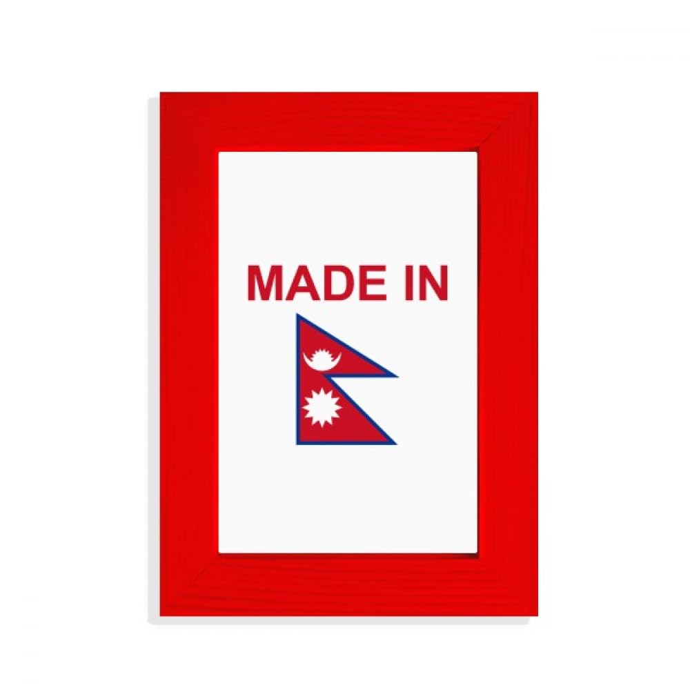 Cadre photo Country Love Népal rouge en bois pour décoration intérieure rustique