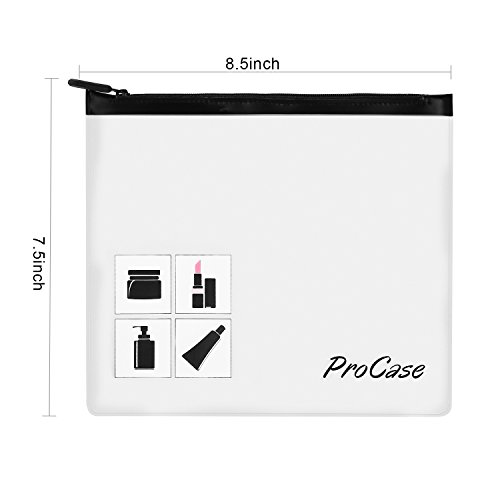 ProCase TSA Approved Fly Travel Toiletry Bag Makeup Pouch, Durable Quart-Size Carry-On Clear Small Handy Bag with Zipper for Liquids Bottles Tubes Cosmetics Container (2-Pack)