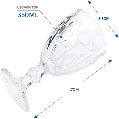 Kit Jarra e Taças Transparentes Wincy VDA11033