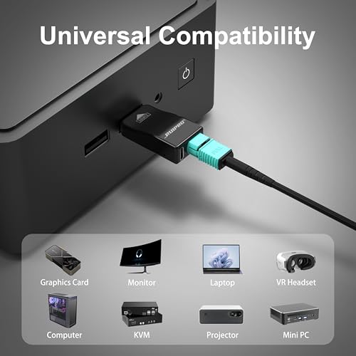 RUIPRO 8K DisplayPort 1.4 Full Fiber Optic Armored Cable, Detachable, 50ft by RUIPRO - Image 6