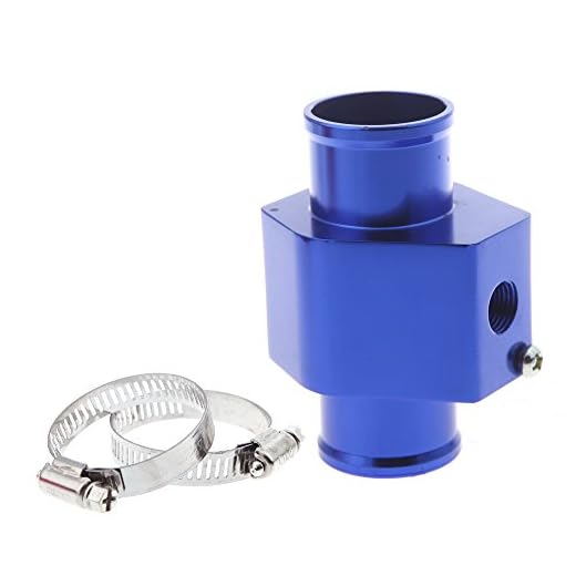 KKmoon Joint Pipe Adaptador de Sensor de Temperatura de Agua Medidor de Temperatura de Manguera Radiador 36mm Azul