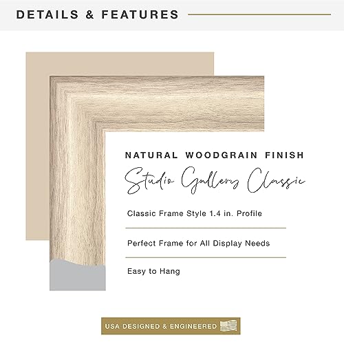 Image of MCS Studio Gallery Classic Picture Frame, 8x8, Natural Woodgrain, 1-Pack | Studio Gallery Classic Picture Frame For Photos, Posters & Art Prints, 8x8 Inch, Natural Woodgrain Engineered Wood, 1-Pack