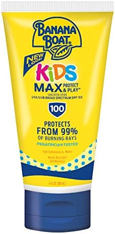 Banana Boat Sunscreen Kids MAX Protect & Play Broad Spectrum Sun Care Sunscreen Lotion - SPF 100, 4 Ounce
