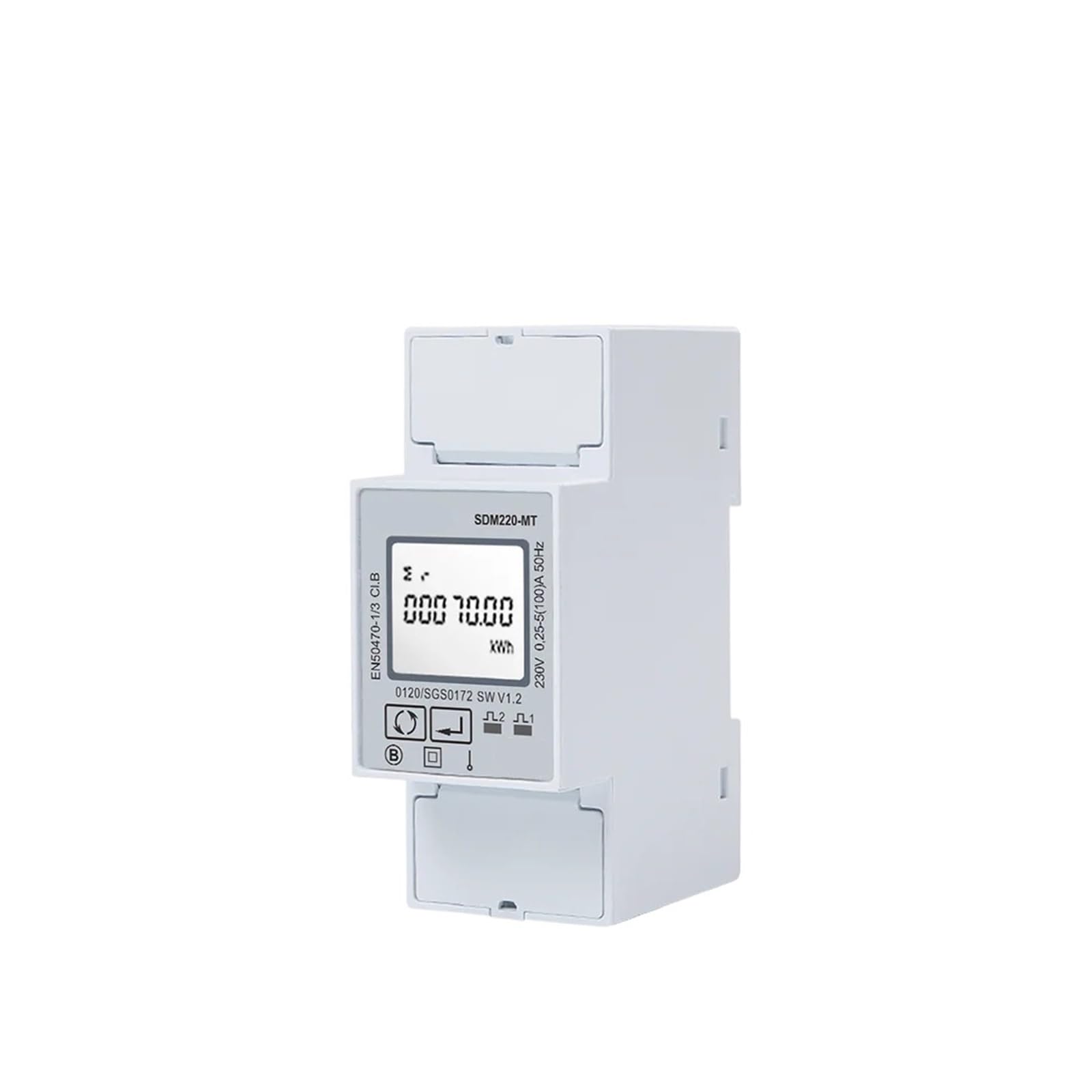 DEBLAN Medidor de kWh monofásico multitarifa SDM220MT para Carril DIN con Salida y comunicación Modbus R-S485