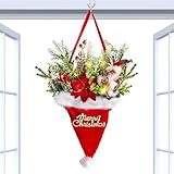 Christmas Wreath – Polyester 40x8x55cm | Glowing Wreath | Christmas Garland Decor | Festive Wreaths with Battery-Powered Lights for Holiday Decoration, Home, Indoor Wall Holiday and Party Use