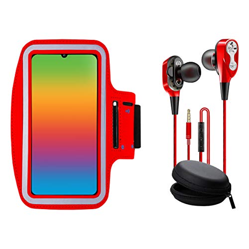 Brazalete movil Running con Auriculares con microfono Dual Driver Compatible con Todos los Smartphones de hasta 6.8