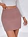 Wenrine Womens Corduroy Mini Skirt High Waisted Basic Casual A-line Short Fall Winter Skirts Pink