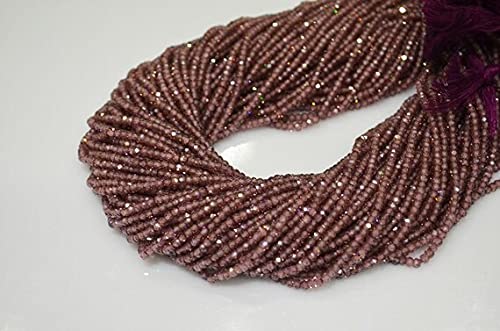 Perles Cz rhodolite 3mm rondelles facettées pour fabrication de bijoux artisanaux