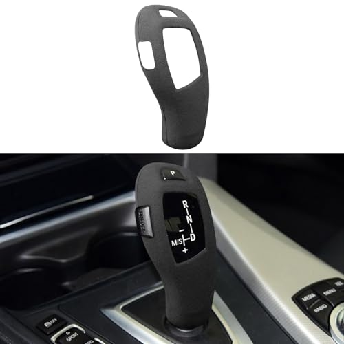 GCZCC 2PCS All Inclusive Gear Shift Konb Cover Trim Protector for BMW 6 5 GT 4 3 2 Series X3 X4 X5 X6 328i F32 F34 F34 F35 F06 F07 F10 F25 F26 F16 F22 F23 F30 F31 Suede Car Interior Accessories-Black