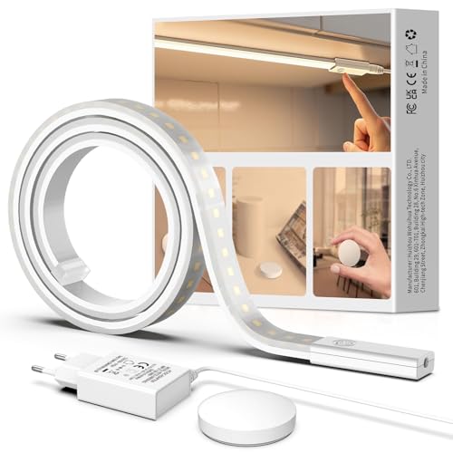 SIBI LIGHTING LED Unterbauleuchte 1M, Dimmbar Led Lichtleiste Küche Selbstklebend, Flexibel Silikon LED Leiste inkl. 24V Netzteil & Fernbedienung für Küche, Büro, Schlafzimmer, Wohnzimmer SIBI LIGHTING LED Unterbauleuchte 1M, Dimmbar Led Lichtleiste Küche Selbstklebend, Flexibel Silikon LED Leiste inkl. 24V Netzteil & Fernbedienung für Küche, Büro, Schlafzimmer, Wohnzimmer