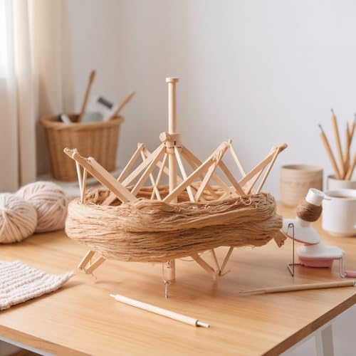 Bobinier parapluie en bois, cadeau idéal pour passionnés tricot - 4