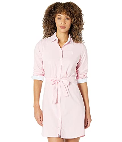 Image of U.S. POLO ASSN. Long Sleeve Solid Stretch Oxford Dress