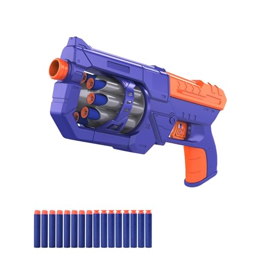 RD-8 Blue Toy Blaster Gun Set, Foam Darts Fit for Nerf Guns for Kids Ages 8-12, Long Range Rotating Barrel, Fun Indoor & Outdoor Shooting Game, Valentines Day Gift for Boys Ages 5 6 7 8 9 10 12