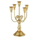 Romadedi Candelabra Gold Candle Holders - 5 Arm 11.8