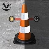 Street Solutions Verkehrshütchen, beschwerte Leitkegel für zu Hause und Unternehmen, robuste Verkehrskegel aus 100% recyceltem PVC, Wasser- und windfest, 45 cm hohe Kegel, 6 Stück