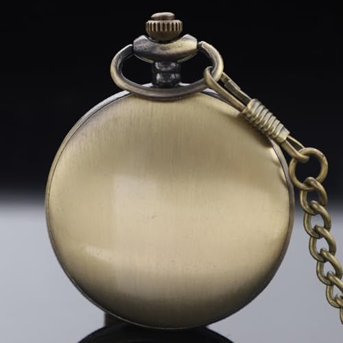 Image of Dragon Design Quartz Pocket Watch Roman Numerals with Chain Birthdays Gifts for Father's Days