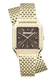 FREDDY Snake Orologio Donna Dorato con Cassa Quadrata 27 mm,Quadrante TORTORA Bracciale in Acciaio Oro, Design Essenziale
