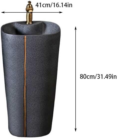 Bathroom Countertop Vessel Sink Household Pedestal Sink Wash Basin Ceramic Floor-standing Pedestal Sink Vanity