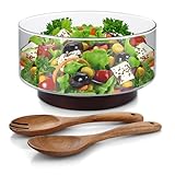 Design élégant avec des matériaux naturels : fabriqué à partir de bois d'acacia durable et de verre transparent sans plomb, cet ensemble de saladiers combine le charme rustique et le minimalisme moderne, parfait pour les repas élégants à la maison ou pour recevoir des invités.