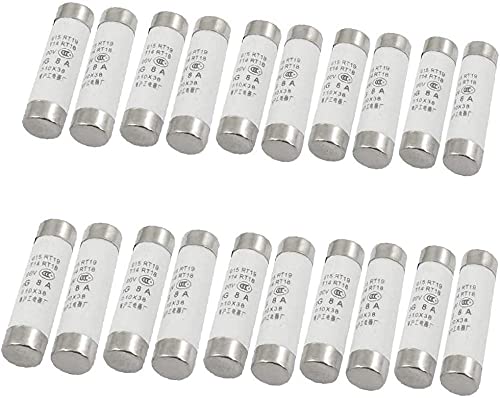 ZHENWULU 20 PCS 500V Alto Rendimiento 8A Tapa de Cilindro Esencial Cerámica Fusible rápido Fusible Bien Hecho Enlaces 10x38mm Excellent