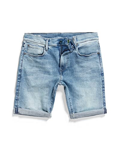 G-Star Raw Men's 3301 Slim Fit Denim Shorts, Light Indigo Aged, 33W #TOP2