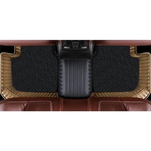 Image of Autofurnish Combination 9D Car Mat Full Set for Maruti Suzuki Dzire 2024 || Luxury Leather Dual-Stitch Full Set 9D Car Floor Mat || 100% Waterproof || Color : Black FR-Chamois