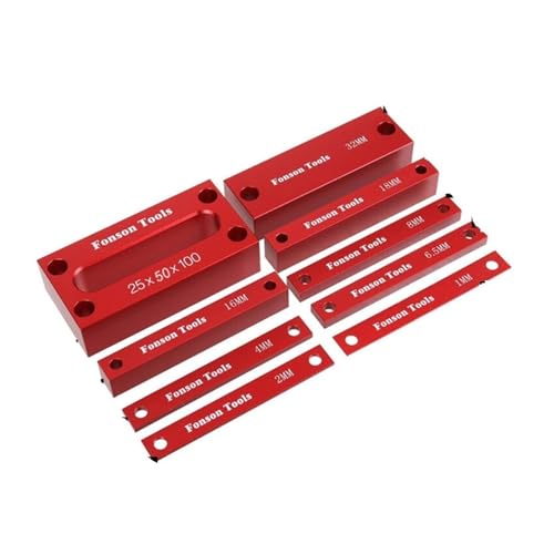 16個インチ/9個メトリックセットアップブロック高さゲージセット、ルーターとテーブルソー用精密アルミセットアップバー木工セットアップ 一般測定、工作用(9pcs MM no Box)